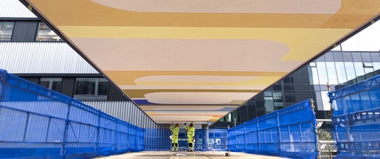 Under a sky of colors: H&M Malerservice contributes to Stavanger’s largest ceiling painting